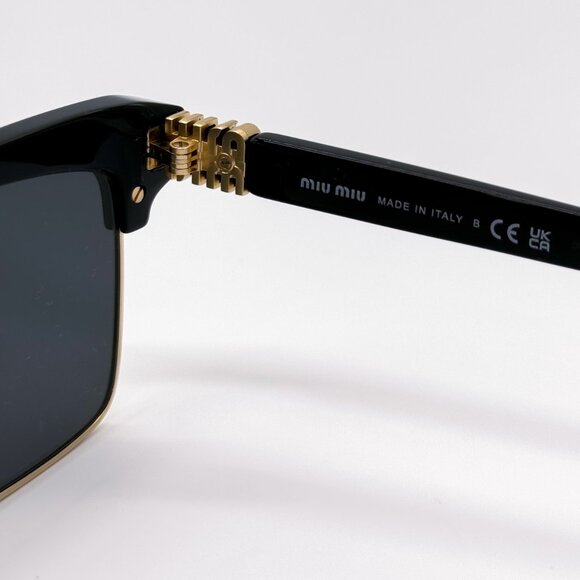 NEW MIU MIU MU10ZS 1AB5S0 WOMEN SUNGLASSES SMU 10Z 1AB5S0 BLACK EYEWEAR MU 10ZS - Picture 10 of 11